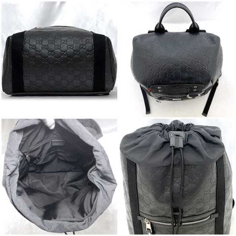 Gucci Drawstring Backpack Sherry Nylon Travel Bla… - image 3